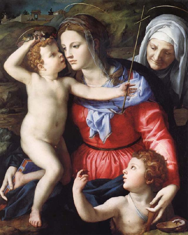 Agnolo Bronzino The Madonna and Child with Saint John the Baptist and Saint Anne Sweden oil painting art
